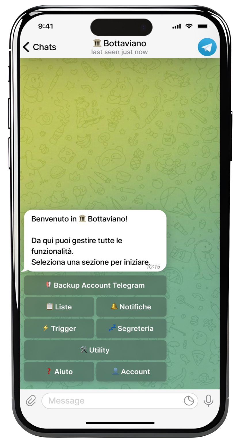 Comando /start di Bottaviano